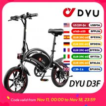 DYU D3F Bici elettrica pieghevole per adulti 250W Bicicletta da strada elettrica 36V 10Ah Fatbike E-bike 14 "Pneumatico 25 km/h Velocità massima