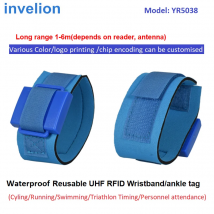 10 Stück kostenlose Probe 860–960 MHz wasserdichtes RFID-Armband mit großer Reichweite, 1–6 m UHF-RFID-Armband und Knöchelmarke für Rennzeitmesssystem