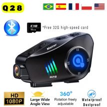 Q28 kask motocyklowy zestaw słuchawkowy Bluetooth 1080P HD bezprzewodowa kamera bardzo szerokokątny obiektyw IP66 wodoodporny rejestrator wideo WiFi