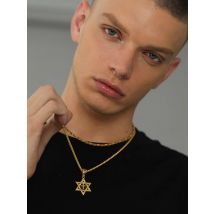 U7 316L Stainless Steel Corss & Star of David Necklaces for Men Women Pendant with 22" Wheat Chain Israel Unisex Jewelry Gift