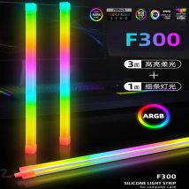 30cm Silikon Neon RGB LED Streifen Computer Licht leiste 5V 3 Pinx2 4pin Argb Motherboard Lichtst reifen PC Spiel Licht PC Fall Dekor f300