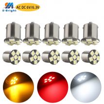 10PCS Bombillas LED SMD 5050 de 6 Voltios 6.3V P21W 1156 BA15S PY21/5W 1157 BAY15D para Auto, Color Blanco, Azul, Ámbar, Rojo y Verde