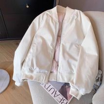 Kurze, schlichte Baumwollkleidung, Baseball-Fliegermantel für Damen, hübsche, günstige Mode-Bomberjacke für Damen, koreanische Bewertungen, luxuriös gefüttert