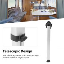 Klapptischbeine für Wohnmobile, 20,3–31,3 Zoll/515–795 mm, höhenverstellbare Teleskop-Tischbeine aus Aluminiumlegierung für Wohnmobile, Wohnmobile, Anhänger