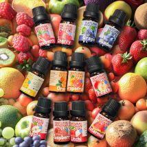 25 Tipi di Oli Essenziali alla Frutta, Profumi alla Frutta, Olio Fragrante per Diffusori e Candele - Fragola, Limone, Pesca, Banana, Mango