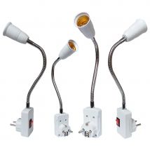 Wtyczka EU US do oprawki E27 Gniazdo żarówki z przełącznikiem Elastyczna podstawa lampy Konwerter lampy stołowej 20 cm 30 cm 50 cm