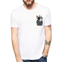 Lustige französische Bulldogge/Boston Terrier/Deutscher Schäferhund/Labrador Retriever/Chihuahua/Yorkie FU Pocket T-Shirts Harajuku T-Shirts