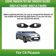 9800978180 9800978280 Per Citroen C4 Picasso Paraurti Anteriore griglia fendinebbia copertura Frontale fendinebbia telaio 9801674480 9801674680