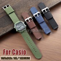 18 mm Nylon-Uhrenarmband für Casio, Ersatzarmband für SGW400 F91W F84 F105/108/A158/168 AE1200/1300, sportliches, atmungsaktives Herrenarmband