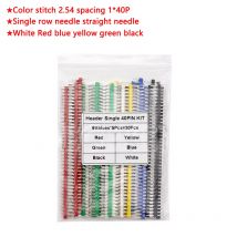 30 Stück Farbe Reihenstich 2,54 Pitch 1 x 40P Single Straight Weiß Rot Blau Gelb Grün Schwarz PCB-Pin-Streifen für Arduino