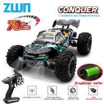 ZWN 1:16 70KM/H lub 50KM/H 4WD RC Car z pilotem LED Cars High Speed Drift Monster Truck dla dzieci