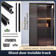 Spurlose Aluminium rahmen Glas Geister tür Aluminium legierung Schiebetür Schlafzimmer Küche Bad unsichtbare Trennwand Tür