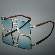 Occhiali da sole quadrati per uomo Occhiali da sole moda vacanza Occhiali da sole in legno Donna Tonalità alla moda Vintage Gafas De Sol Hombre Zonnebril