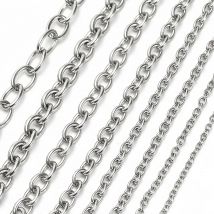 1m/Lot 1.5-8mm Stainless Steel Extended Necklace Chains Tail Semi Finished Bracelet Extender Chain for Jewelry Making Supplies