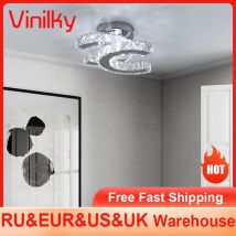 Moderna lampada da soffitto in cristallo K9 a LED per sala da pranzo Lampada da soffitto in acciaio inossidabile Lampada da cucina Illuminazione Lustri Apparecchio