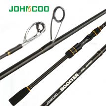 JOHNCOO Booster Spinning angelrute mit 2 tipps M/ML 5-28g Ex-schnelle action 2,1 m 2,4 m Spinning Angeln Cane und Baitcasting stange