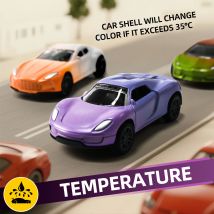 Mini auto magica in lega con cambiamento di colore dell'acqua e della temperatura 1:64, modello da corsa pull back con diapositiva resistente agli urti per regali per bambini