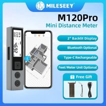 Misuratore Laser di Distanza Portatile Mileseey M120 Pro con USB Type-C, Retroilluminato, Ricaricabile, Mini Telemetro per Uso Domestico