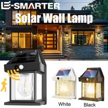 Zewnętrzna lampa ścienna LED solarna z czujnikiem ruchu, 3 tryby, wodoodporna, do patio, tarasu, ganku, stodoły, garażu, oświetlenie bezpieczeństwa.