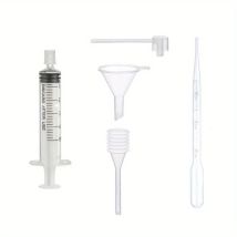 5-piece perfume refill set: plastic funnel, pipette, dropper and syringe - for liquid cosmetics, perfumes and essential oils