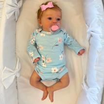 46CM Gotowa lalka Reborn Baby Doll Felicia Newborn Open Blue Eyes Doll Miękkie ręcznie ukorzenione włosy 3D Odcień skóry Widoczne żyły Zabawka prezentowa