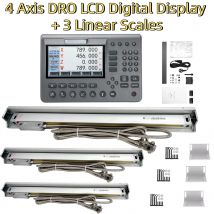 Nuovo SDS200 Lettura digitale a 4 assi AC110V/220V Display LCD DRO SET 3PCS 5um Righello ottico ad alta precisione Encoder scala lineare