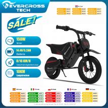 EVERCROSS TECH EV05M Moto elettrica per bambini, 150W, velocità 8/16 km/h, durata della batteria fino a 10 km, Moto Cross 12 pollici per