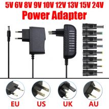 Alimentatore 12V 24V AC 220V 110V A DC 5V 6V 8V 9V 12V 13V 15V 24V Adattatore di Alimentazione Trasformatore 220V 12V 24V Con 8PCS Spina