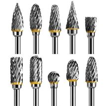 Nuovo 10 pz 1/8 "Gambo Carburo di Tungsteno Fresa Utensile Rotante Bava Doppio Taglio Diamantato Rotary Dremel Strumenti di Rettifica Elettrica