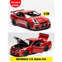 MOTORHELIX  1:18 scale new  Skyline R34 CUSTOMIZED VERSION car model static display festive gift collection