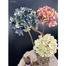 SunMade Luxury Vintage Dried Like Large Hydrangea Branch Silk Artificial FLowers Home Wedding Decor Fall Decorations Blue Flower