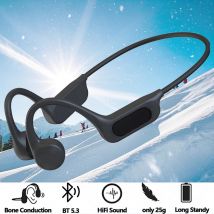 LonMao B33 Auricolari a conduzione ossea Cuffie wireless Bluetooth 5.4 Cuffie sportive HD Microfono trasparente per allenamento Corsa Guida