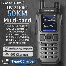 Baofeng UV 21 Pro Bezprzewodowa częstotliwość kopiowania Walkie Talkie Daleki zasięg Wielozakresowa wodoodporna ładowarka typu C Ham Radio UV 5R BF-888S