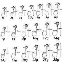 Ganci con testa jig in metallo 1g 10g 28g Gancio jigging Spinato Manovella Gambo per attrezzatura con esca morbida Attrezzatura da pesca alla carpa Amo da pesca