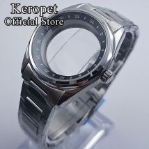 Keropet 39,5 mm silbernes Edelstahl-Steril-Saphirglas-Kapitelring-Uhrengehäuse, passend für NH35 NH36 NH34 NH38 NH70 NH72 Uhrwerk