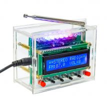 Lcd1602 display pcb löten projekt praxis lot rda5807 diy fm radio elektronisches kit einstellbare frequenz 87-108mhz