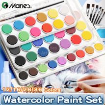 Marie's Aquarellfarben-Set in 12/16/28/36 Farben mit einem Pinsel zum Malen, Schreiben für Erwachsene, Künstler, Studenten