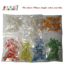 100 Stück mehrfarbige 2 mm LED-Lichtlampe mit flacher Oberseite, diffus/wasserklar, rot, gelb, blau, grün, weiß, orange