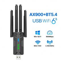 Adattatore USB WiFi 6 AX900 Bluetooth 5.4 Dual Band 2.4G 5G 4 antenne WiFi6 Ricevitore di rete USB Dongle Driver Win 10/11 gratuito