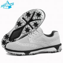 LiXingMing Golfschuhe Herren Grau Große Größe bis 48 #   Atmungsaktive Stollen Golf Sportschuhe Teenager Training Golf Coach Sneakers