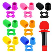 Rutschfeste Handmikrofon-Schaumstoffabdeckung für die Windschutzscheibe, Mikrofonschutz-Silikonring, Satz für die untere Stangenhülse für KTV-Geräte