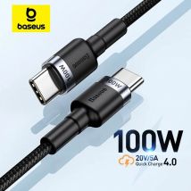 Cavo Baseus USB tipo C a USB C per iPhone 16 15 Cavo caricabatterie di ricarica rapida PD da 100 W per MacBook Xiaomi Samsung Cavo tipo C
