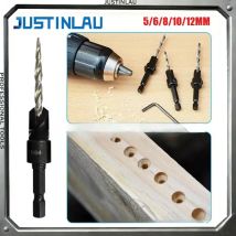 JUSTINLAU 5-teiliges Senkkopfbohrer-Set aus Schnellarbeitsstahl zum Anfasen, Bohren, Führungslöcher, Holzbearbeitungswerkzeuge
