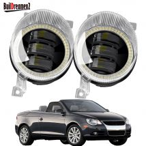 2 Stücke Angel Eye Nebelscheinwerfer Montage Für Volkswagen VW EOS 2006 2007 2008 2009 2010 9006 Auto Front LED Objektiv Nebel Tagfahrlicht DRL