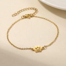 Lemegeton Dog Cat Paw Custom Name Bracelet Women Stainless Steel Jewelry Multiple Names Personalized Pet Valentine's Day Gifts