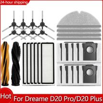 For Dreame D20 Pro/D20 Plus Accessories Robot Vacuum Cleaner Main Side Brush Mop Cloth HEPA Filter Replacement Spare Parts