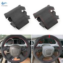Auto Lenkrad Wildleder Leder Abdeckung Für Audi A3 8P A4 B7 B8 A5 8T A6 C6 A8 D3 Q5 8R Q7 4L 4-Speichen mit multi-funktion taste