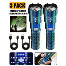 Super Bright LED Flashlight with Built-in 1200mAh Battery Charging Outdoor Camping Lighting Torch Night Fishing Hunting Lantern