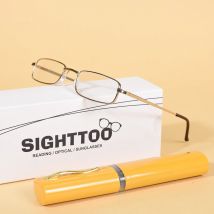 Tragbare, leichte, schlanke Lesebrille mit Röhrenetui, Lesebrille für Männer und Frauen, Mini-Kompaktbrille