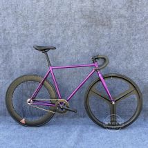 Fixed Gear Bike Reverse Cycling Bicycle With 17T Cog Fits Freewheel Carbon Steel Frame Front 3-spokes Rear 70mm Rim Customizable